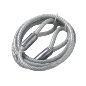 PVC coated steel wire rope with both ends soft eye pressed with aluminum ferrules