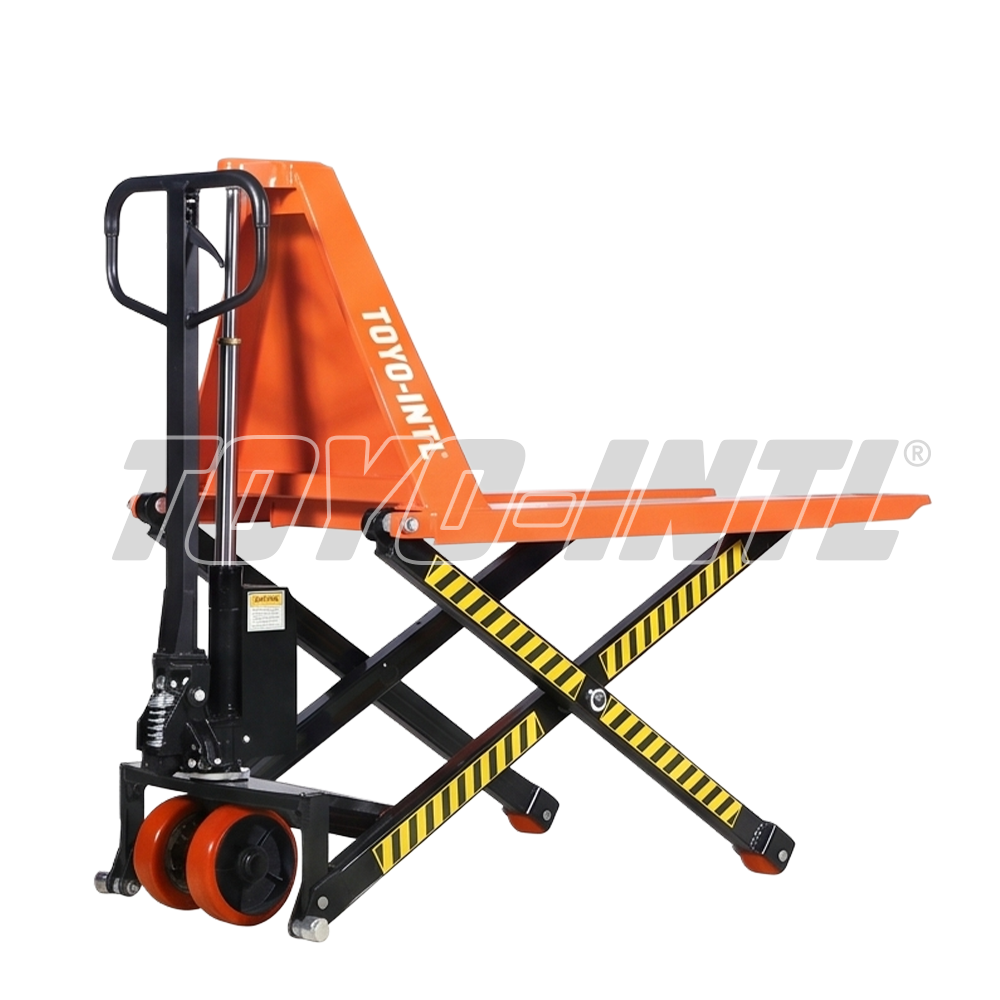 TOYO-INTL Manual Scissor High Lift Truck with PU Wheels