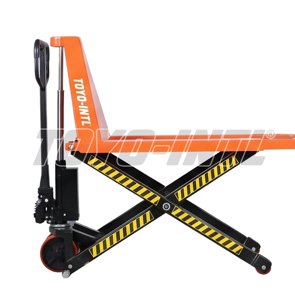 TOYO-INTL Manual Scissor High Lift Truck with PU Wheels