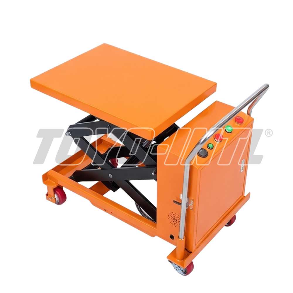 TOYO-INTL Semi Electric Platform Truck with Hydraulic Lift
