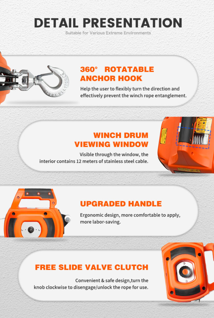 TOYO-INTL MD Mini Winch With Electric Drill Driver