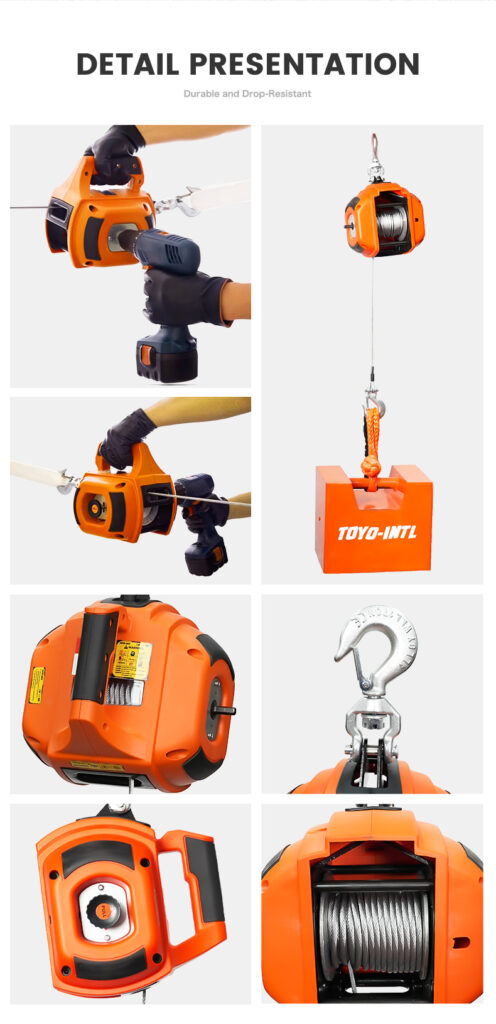 TOYO-INTL MD Mini Winch With Electric Drill Driver