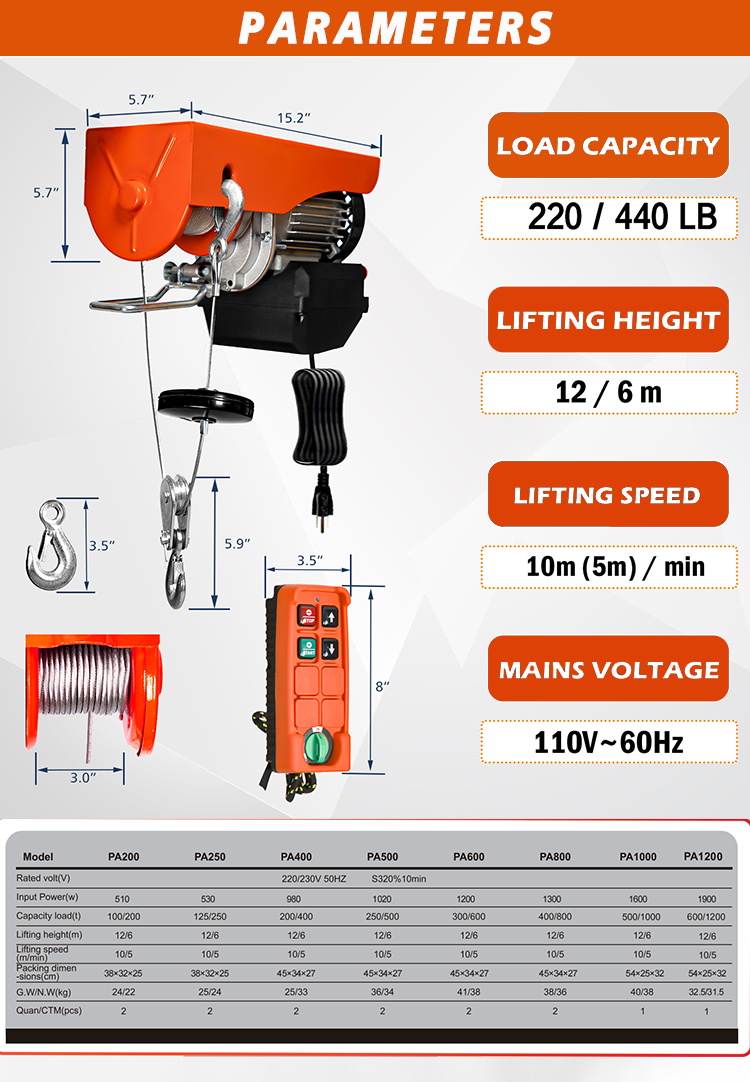 TOYO-INTL PAW Electric Hoist 10 TOYO-INTL PAW Electric Hoist - Image 9