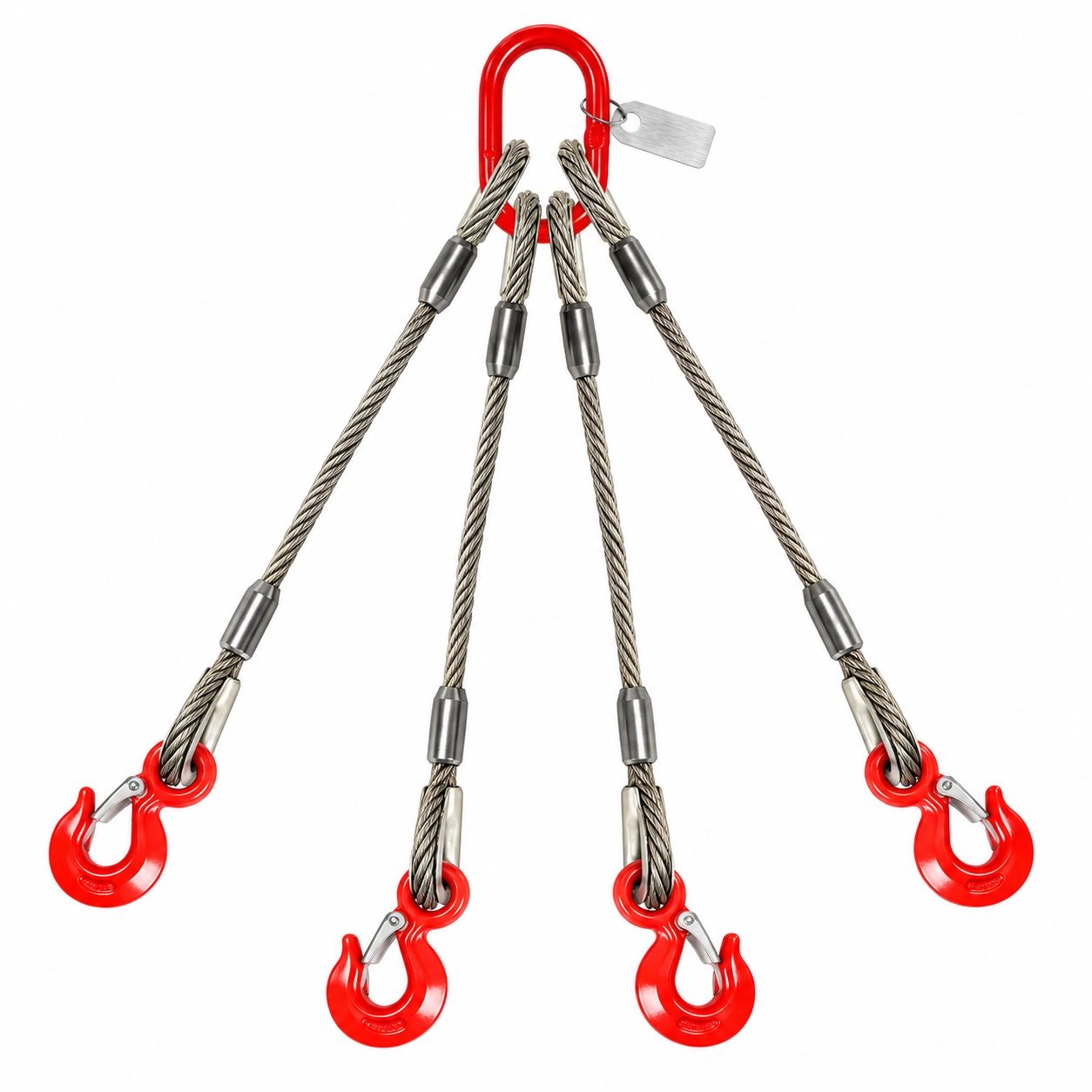 Red Four Leg Wire Rope Sling
